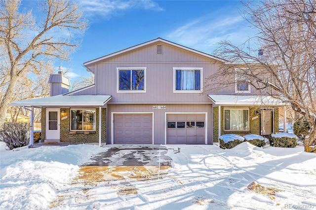 view of front of house with a garage