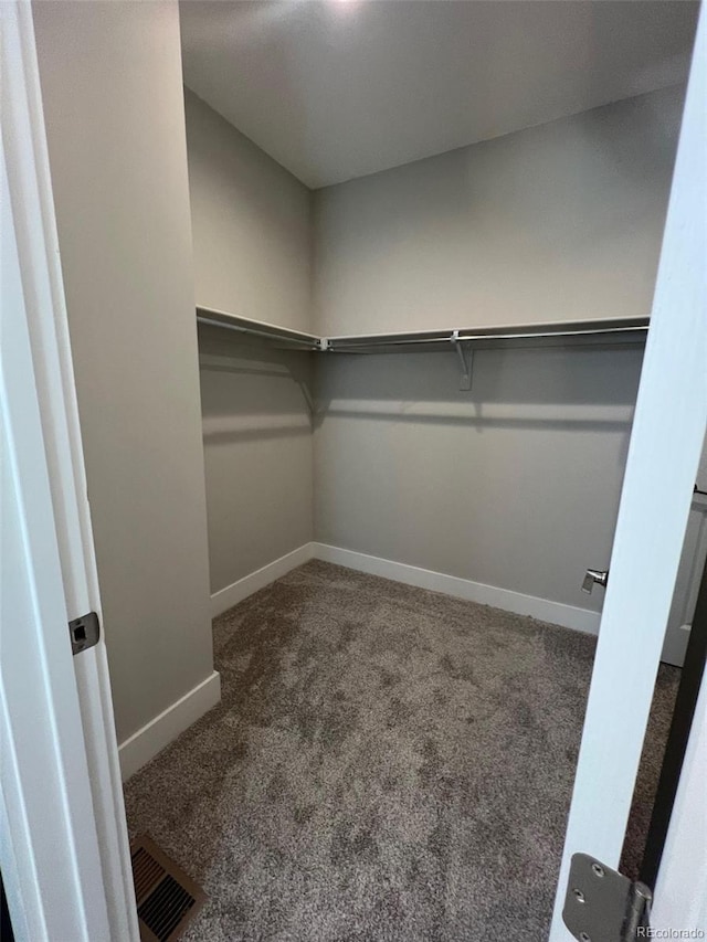 walk in closet featuring carpet floors and visible vents