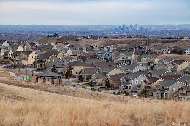 bird's eye view featuring a residential view