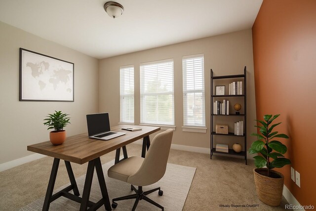 8791 Culebra Ct, Arvada, CO 80007 - home office featuring light colored carpet and baseboards
