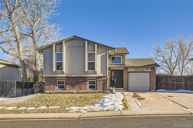 tri-level home with a garage