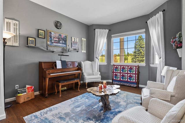 3973 Palmer Ridge Dr, Parker, CO 80134 - living area featuring wood finished floors and baseboards