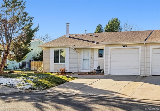 ranch-style house with a garage