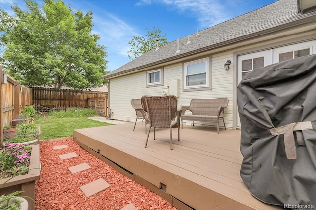 17499 E Whitaker Dr, Aurora, CO 80015 - wooden deck featuring a fenced backyard