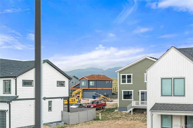 view of side of property featuring a mountain view