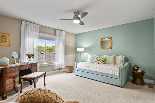8741 E 29th Ave, Denver, CO 80238 - bedroom featuring ceiling fan, carpet flooring, and baseboards
