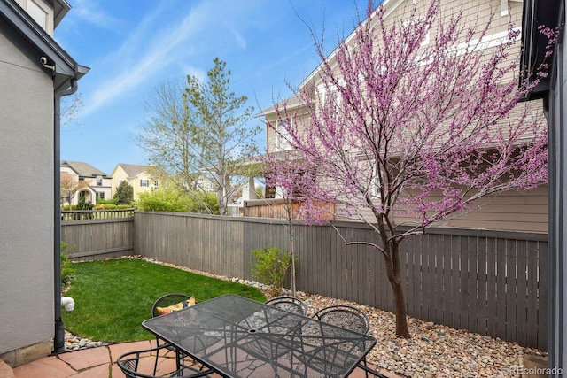 8741 E 29th Ave, Denver, CO 80238 - view of patio / terrace featuring a fenced backyard and outdoor dining space
