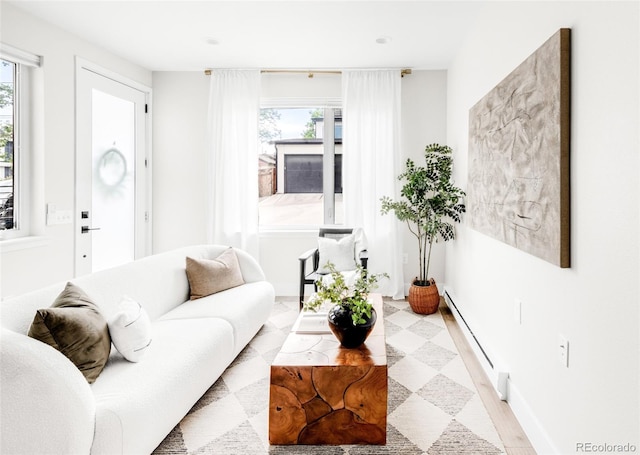 3955 W 13th Ave, Denver, CO 80204 - living area with a baseboard heating unit and recessed lighting