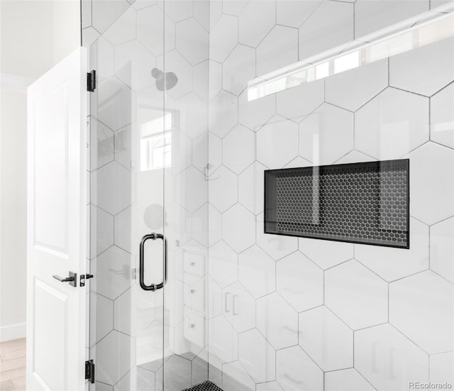 3955 W 13th Ave, Denver, CO 80204 - bathroom with a stall shower and baseboards