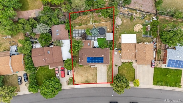 1261 Eagle St, Aurora, CO 80011 - aerial view of residential area with property boundaries highlighted