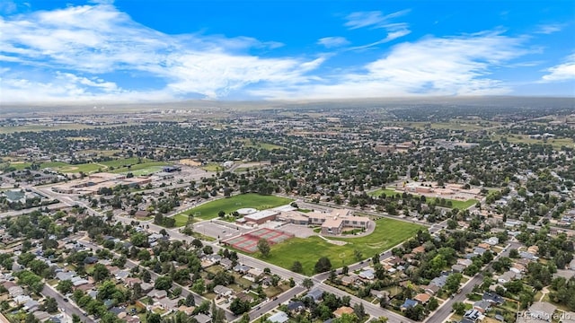 1261 Eagle St, Aurora, CO 80011 - aerial view of property and surrounding area featuring nearby suburban area