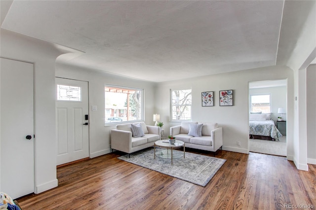 6220 W 11th Pl, Lakewood, CO 80214 - living room featuring wood finished floors and healthy amount of natural light