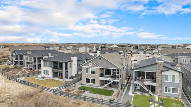 bird's eye view featuring a residential view