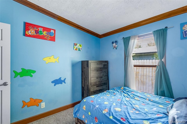 1214 Mac Kay Ct, Dacono, CO 80514 - bedroom featuring crown molding, carpet flooring, and a textured ceiling
