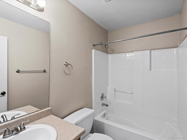 11082 Fillmore Way, Northglenn, CO 80233 - bathroom featuring shower / tub combination, vanity, and a textured wall