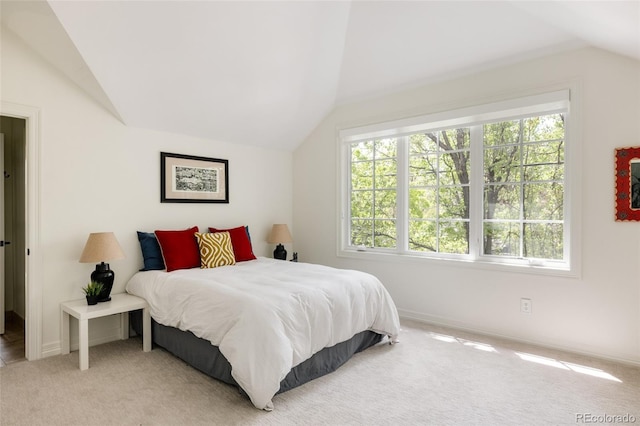 301 Fairfax St, Denver, CO 80220 - carpeted bedroom featuring vaulted ceiling and baseboards