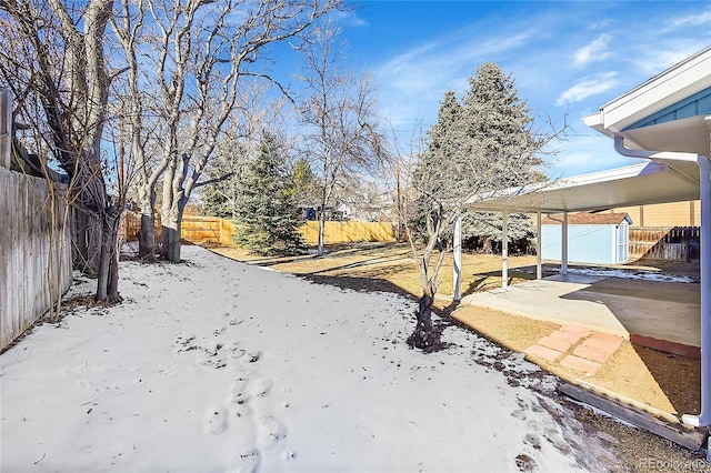 view of snowy yard