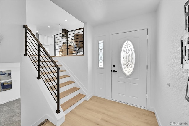 entryway featuring light hardwood / wood-style floors