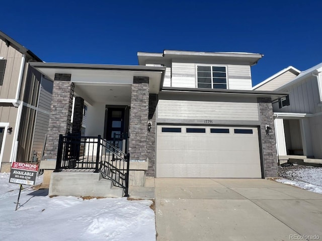 view of front facade with a garage