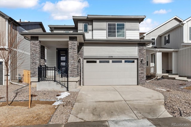 view of front facade with a garage