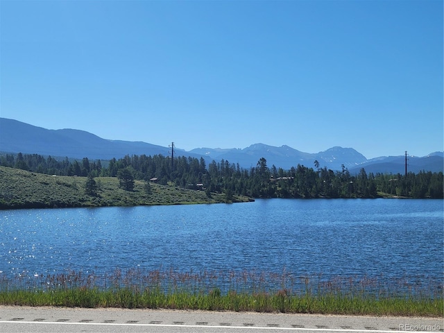 water view with a mountain view