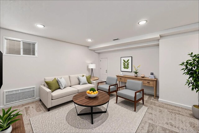 9948 King St, Westminster, CO 80031 - living area with recessed lighting and light colored carpet