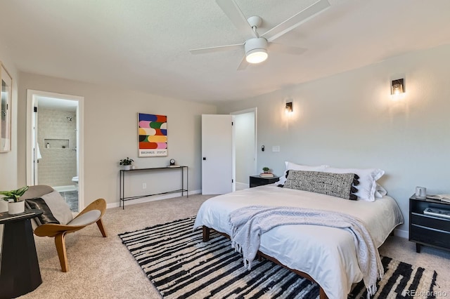 4682 Chatham St, Boulder, CO 80301 - carpeted bedroom featuring baseboards, ensuite bath, and a ceiling fan