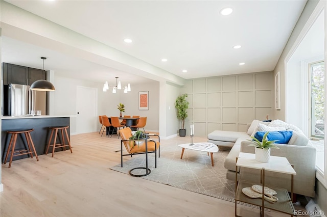 4682 Chatham St, Boulder, CO 80301 - living room with light wood-style flooring and recessed lighting