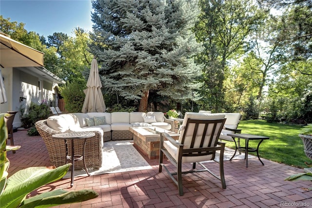 view of patio / terrace with an outdoor hangout area