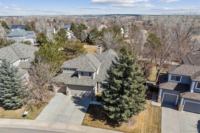 birds eye view of property featuring a residential view