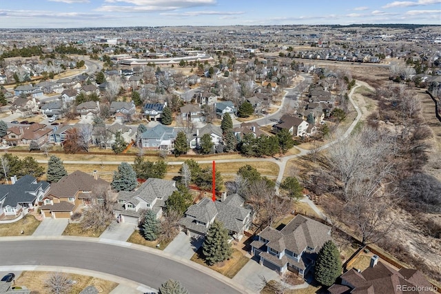 aerial view featuring a residential view