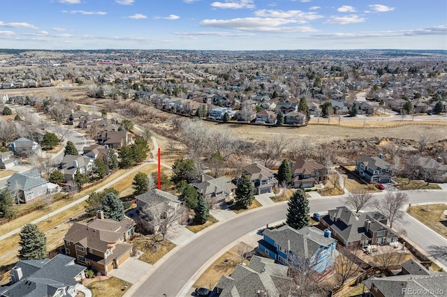 bird's eye view with a residential view