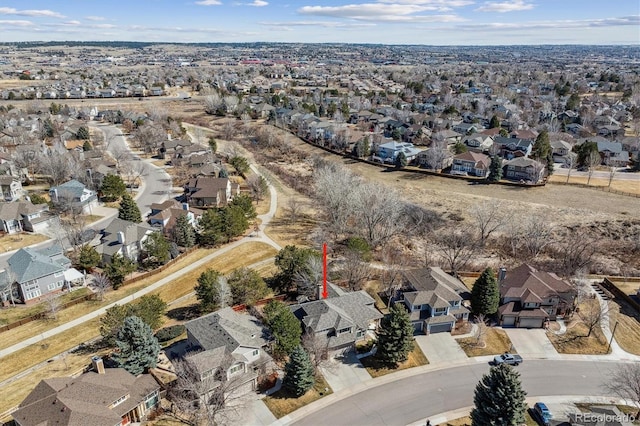 drone / aerial view featuring a residential view