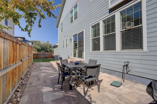 view of patio / terrace featuring central air condition unit