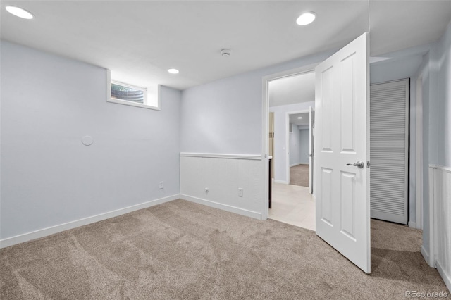 6749 S Foresthill St, Littleton, CO 80120 - below grade area featuring carpet flooring and recessed lighting