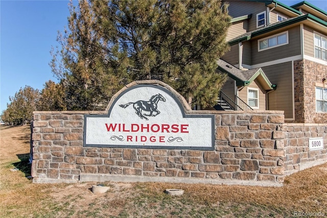 view of community sign