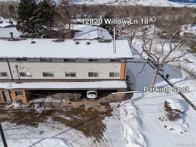 view of snowy aerial view