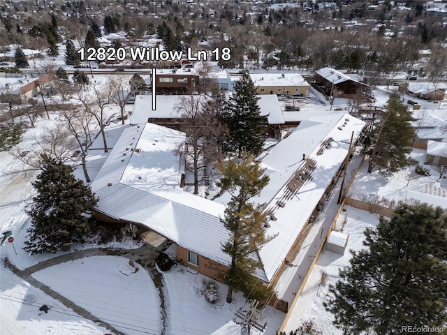 view of snowy aerial view