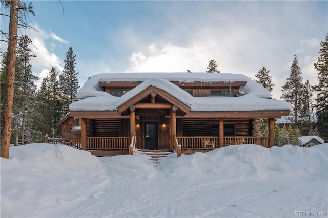 view of log-style house