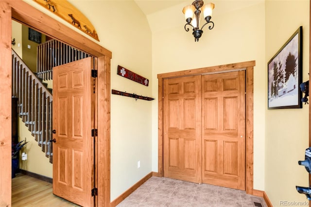 2891 Nugget Rd, Fairplay, CO 80440 - entrance foyer with lofted ceiling and baseboards