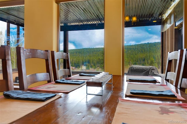 2891 Nugget Rd, Fairplay, CO 80440 - home office with a view of trees and hardwood / wood-style floors