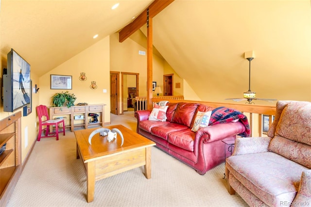 2891 Nugget Rd, Fairplay, CO 80440 - carpeted living area featuring recessed lighting, a ceiling fan, and radiator