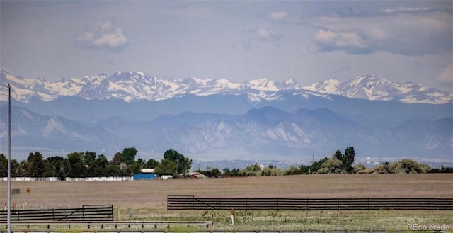 property view of mountains with a rural view