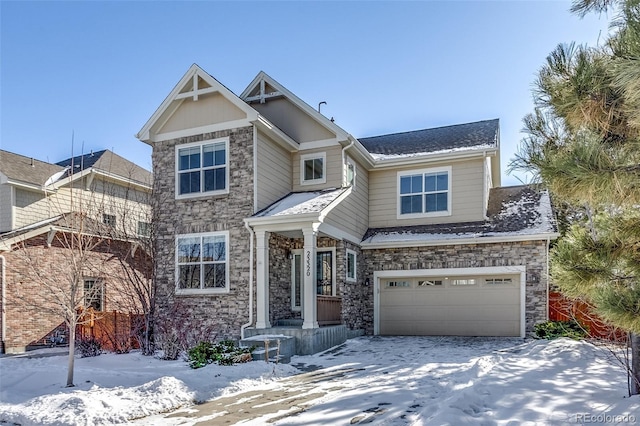 view of front of property featuring a garage