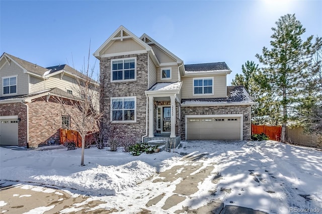 craftsman house featuring a garage