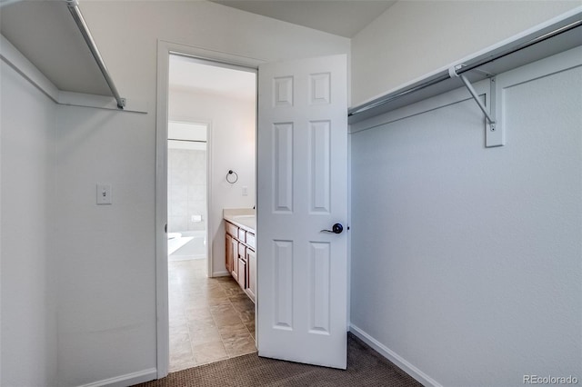 view of walk in closet