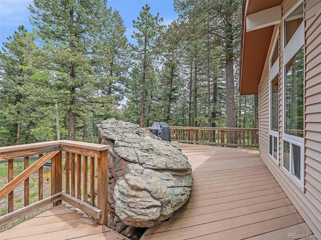 7585 Native Dancer Trl, Evergreen, CO 80439 - wooden deck with area for grilling