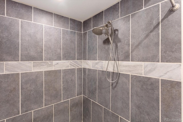 room details with a tile shower