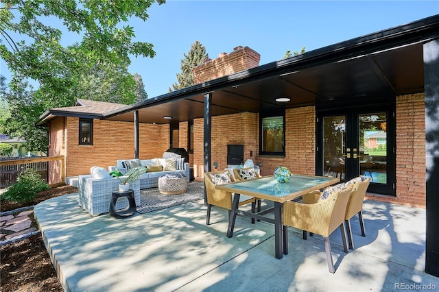 view of patio featuring an outdoor hangout area and outdoor dining space