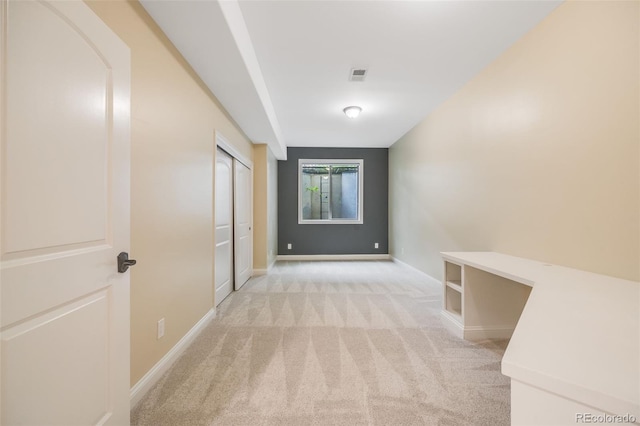 2362 Spruce Way, Denver, CO 80238 - hallway featuring light colored carpet and baseboards